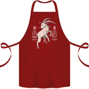 Chinese Zodiac Shengxiao Year of the Goat Cotton Apron 100% Organic Maroon