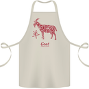 Chinese Zodiac Shengxiao Year of the Goat Cotton Apron 100% Organic Natural