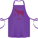 Chinese Zodiac Shengxiao Year of the Goat Cotton Apron 100% Organic Purple
