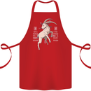 Chinese Zodiac Shengxiao Year of the Goat Cotton Apron 100% Organic Red
