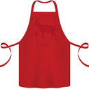Chinese Zodiac Shengxiao Year of the Goat Cotton Apron 100% Organic Red