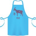 Chinese Zodiac Shengxiao Year of the Goat Cotton Apron 100% Organic Turquoise