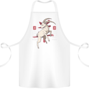 Chinese Zodiac Shengxiao Year of the Goat Cotton Apron 100% Organic White