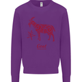 Chinese Zodiac Shengxiao Year of the Goat Kids Sweatshirt Jumper Purple