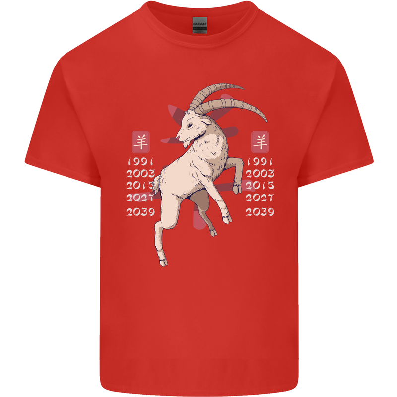 Chinese Zodiac Shengxiao Year of the Goat Kids T-Shirt Childrens Red