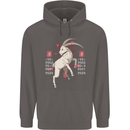 Chinese Zodiac Shengxiao Year of the Goat Mens 80% Cotton Hoodie Charcoal
