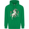 Chinese Zodiac Shengxiao Year of the Goat Mens 80% Cotton Hoodie Irish Green