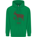 Chinese Zodiac Shengxiao Year of the Goat Mens 80% Cotton Hoodie Irish Green