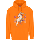 Chinese Zodiac Shengxiao Year of the Goat Mens 80% Cotton Hoodie Orange