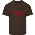 Chinese Zodiac Shengxiao Year of the Goat Mens Cotton T-Shirt Tee Top Dark Chocolate