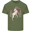 Chinese Zodiac Shengxiao Year of the Goat Mens Cotton T-Shirt Tee Top Military Green