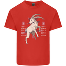 Chinese Zodiac Shengxiao Year of the Goat Mens Cotton T-Shirt Tee Top Red