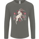Chinese Zodiac Shengxiao Year of the Goat Mens Long Sleeve T-Shirt Charcoal