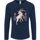 Chinese Zodiac Shengxiao Year of the Goat Mens Long Sleeve T-Shirt Navy Blue