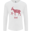 Chinese Zodiac Shengxiao Year of the Goat Mens Long Sleeve T-Shirt White