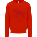 Chinese Zodiac Shengxiao Year of the Goat Mens Sweatshirt Jumper Bright Red