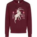 Chinese Zodiac Shengxiao Year of the Goat Mens Sweatshirt Jumper Maroon