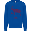 Chinese Zodiac Shengxiao Year of the Goat Mens Sweatshirt Jumper Royal Blue
