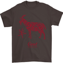 Chinese Zodiac Shengxiao Year of the Goat Mens T-Shirt Cotton Gildan Dark Chocolate