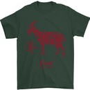 Chinese Zodiac Shengxiao Year of the Goat Mens T-Shirt Cotton Gildan Forest Green