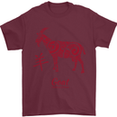 Chinese Zodiac Shengxiao Year of the Goat Mens T-Shirt Cotton Gildan Maroon