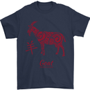 Chinese Zodiac Shengxiao Year of the Goat Mens T-Shirt Cotton Gildan Navy Blue