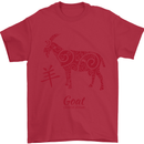 Chinese Zodiac Shengxiao Year of the Goat Mens T-Shirt Cotton Gildan Red
