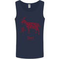 Chinese Zodiac Shengxiao Year of the Goat Mens Vest Tank Top Navy Blue