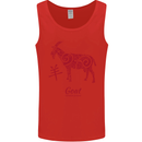 Chinese Zodiac Shengxiao Year of the Goat Mens Vest Tank Top Red