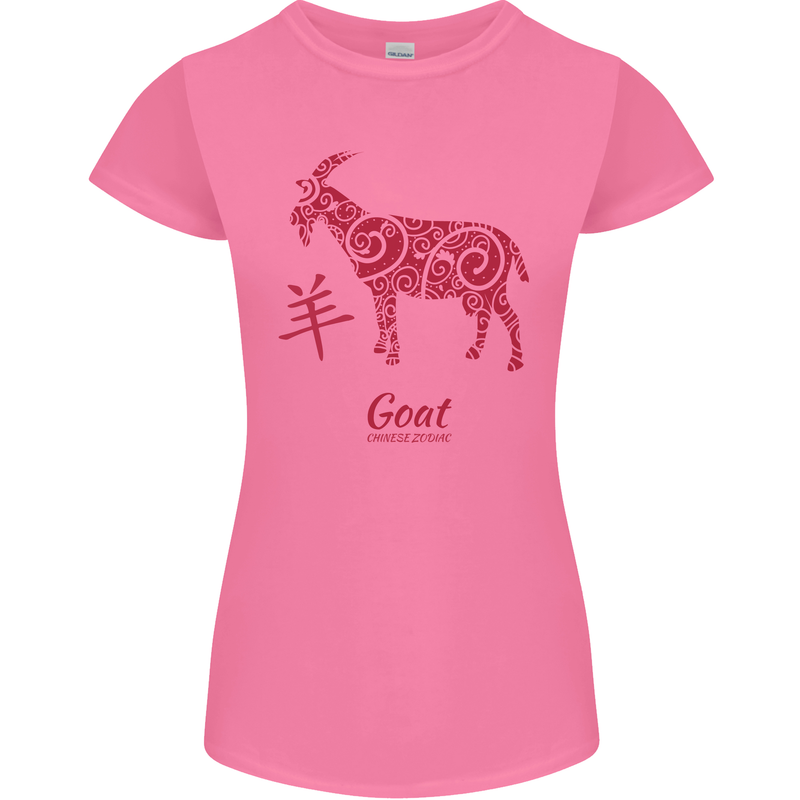 Chinese Zodiac Shengxiao Year of the Goat Womens Petite Cut T-Shirt Azalea