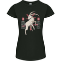 Chinese Zodiac Shengxiao Year of the Goat Womens Petite Cut T-Shirt Black