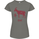 Chinese Zodiac Shengxiao Year of the Goat Womens Petite Cut T-Shirt Charcoal