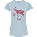 Chinese Zodiac Shengxiao Year of the Goat Womens Petite Cut T-Shirt Light Blue