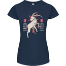 Chinese Zodiac Shengxiao Year of the Goat Womens Petite Cut T-Shirt Navy Blue