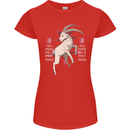 Chinese Zodiac Shengxiao Year of the Goat Womens Petite Cut T-Shirt Red