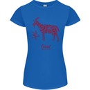 Chinese Zodiac Shengxiao Year of the Goat Womens Petite Cut T-Shirt Royal Blue