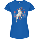 Chinese Zodiac Shengxiao Year of the Goat Womens Petite Cut T-Shirt Royal Blue