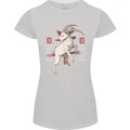 Chinese Zodiac Shengxiao Year of the Goat Womens Petite Cut T-Shirt Sports Grey