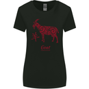Chinese Zodiac Shengxiao Year of the Goat Womens Wider Cut T-Shirt Black