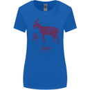 Chinese Zodiac Shengxiao Year of the Goat Womens Wider Cut T-Shirt Royal Blue