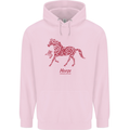 Chinese Zodiac Shengxiao Year of the Horse Childrens Kids Hoodie Light Pink