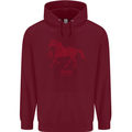 Chinese Zodiac Shengxiao Year of the Horse Childrens Kids Hoodie Maroon