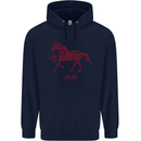 Chinese Zodiac Shengxiao Year of the Horse Childrens Kids Hoodie Navy Blue