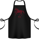Chinese Zodiac Shengxiao Year of the Horse Cotton Apron 100% Organic Black