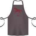 Chinese Zodiac Shengxiao Year of the Horse Cotton Apron 100% Organic Dark Grey