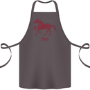 Chinese Zodiac Shengxiao Year of the Horse Cotton Apron 100% Organic Dark Grey