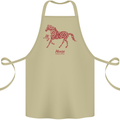 Chinese Zodiac Shengxiao Year of the Horse Cotton Apron 100% Organic Khaki