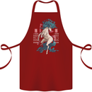 Chinese Zodiac Shengxiao Year of the Horse Cotton Apron 100% Organic Maroon