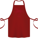 Chinese Zodiac Shengxiao Year of the Horse Cotton Apron 100% Organic Maroon