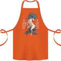 Chinese Zodiac Shengxiao Year of the Horse Cotton Apron 100% Organic Orange